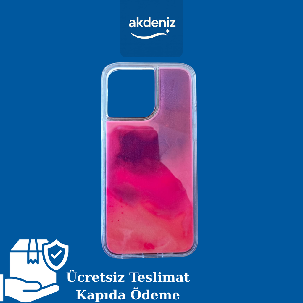 Neon Renk Geçişli Sıvı Desenli Telefon Kılıfı