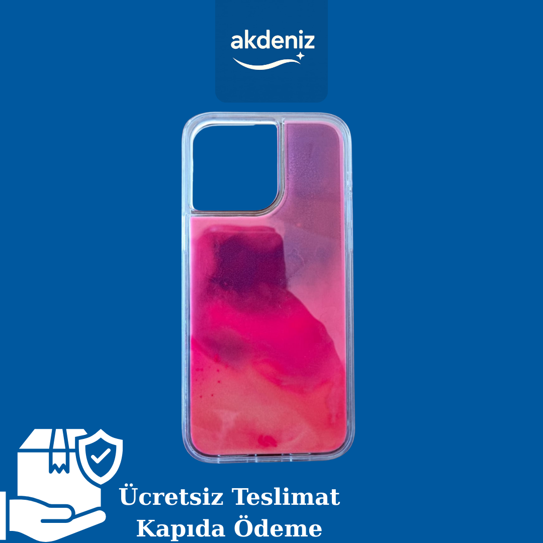 Neon Renk Geçişli Sıvı Desenli Telefon Kılıfı